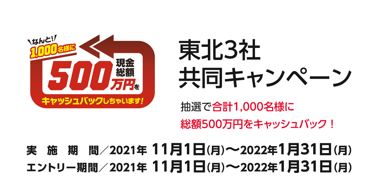 東北3社共同キャンペーン（11/1〜2022/1/31）